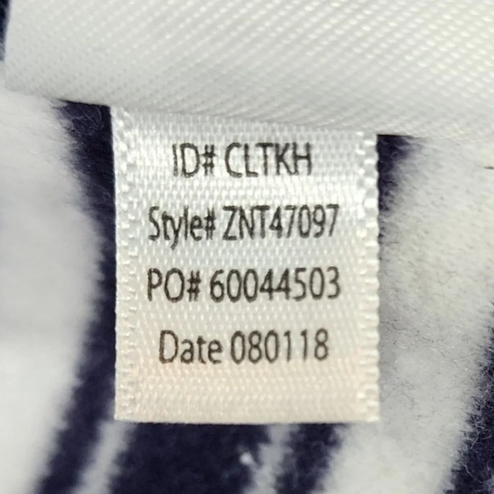 Nautica‎ Robe S Blue White Striped Fleece Preppy Coastal Nautical Loungewear